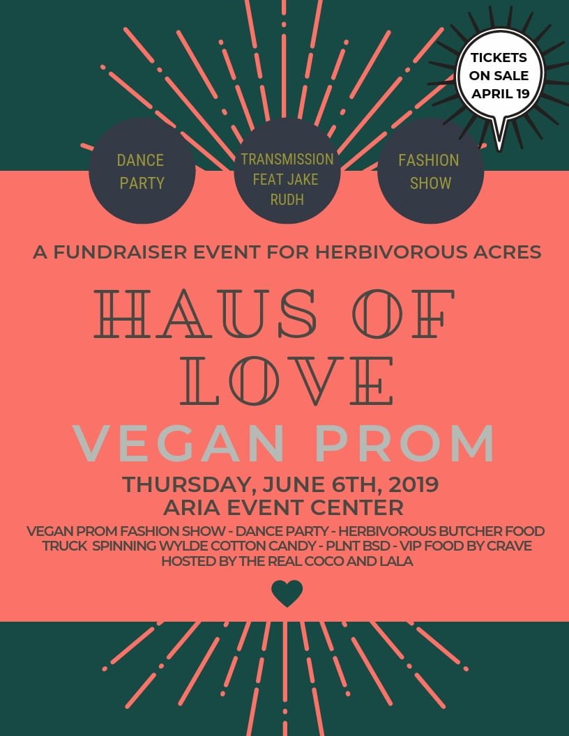 2019 haus of love annual Vegan fashion show, vegan prom